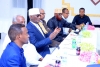 A section of Members of the Executive Council of Amoud University including (L-R) Suleiman Hassan Ali, Chief Academic Registrar, Amoud University, Prof. Mohamed Mohamoud Jama &quot;Derie&quot;, Vice President, Public Relations, Community Outreach and Overall in-Charge of extra curricular activities, Amoud University, Prof. Suleiman Amed Gulaid, President, Amoud University, Prof. Ahmed Abdillahi Boqore, Senior Vice President, Administration and Finance, Amoud University, Dr. Said Ahmed Walhad, Principal, Amoud College of Health Sciences (ACHS), at a previous function in December 2019 at Rays Hotel.